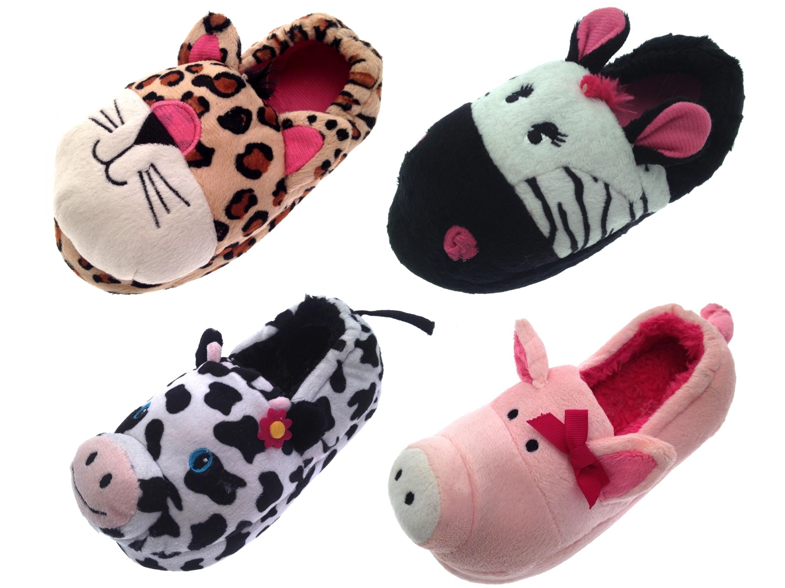 Kids Girls 3D Novelty Slipper Boots Booties Plush Animal Slippers Size